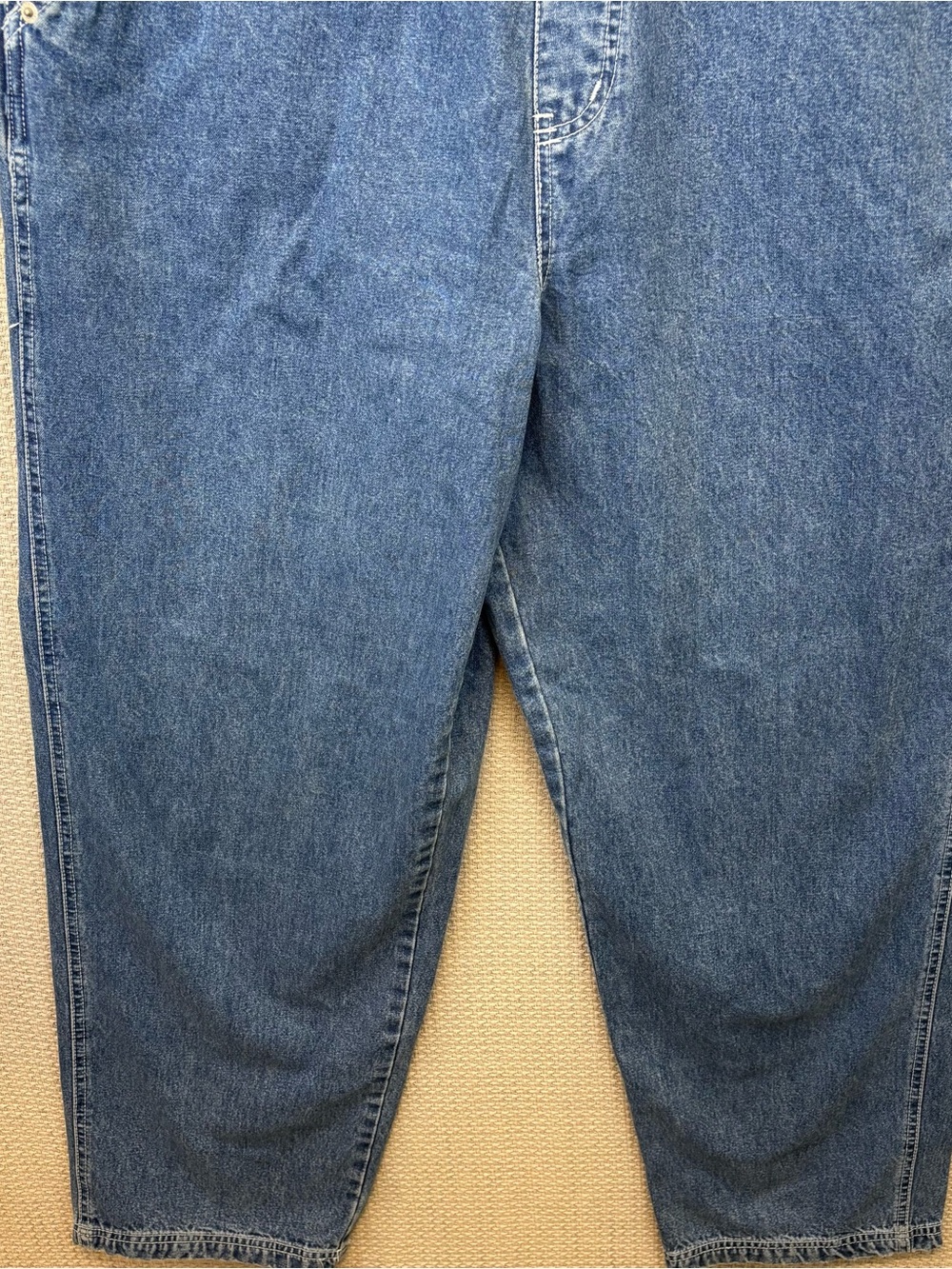 Vtg Revolt Denim Carpenter Bib Overalls Womens Sz 18 Blue Embroidered Boho Y2K - Picture 4 of 12